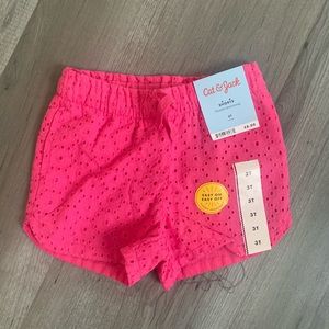 NWT cat and jack 3T pink eyelet shorts